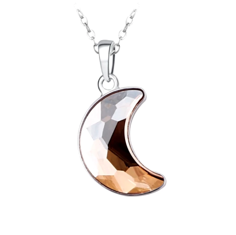 b-cool Κολιέ Μισοφέγγαρο επιπλατινωμένο, με Swarovski BC16132-CH