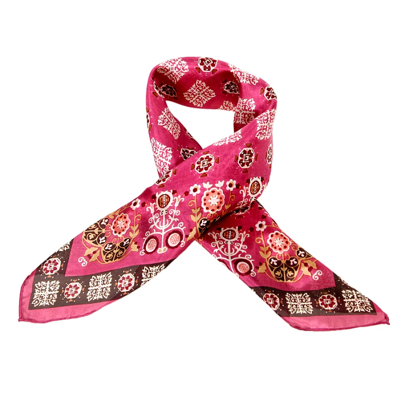 Silk Scarf Square Design Flowers