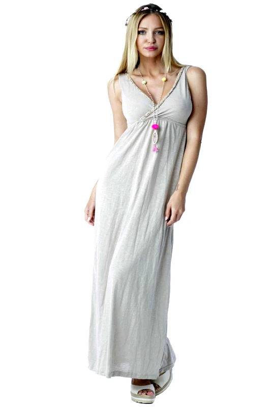 V Neckline Maxi Dress