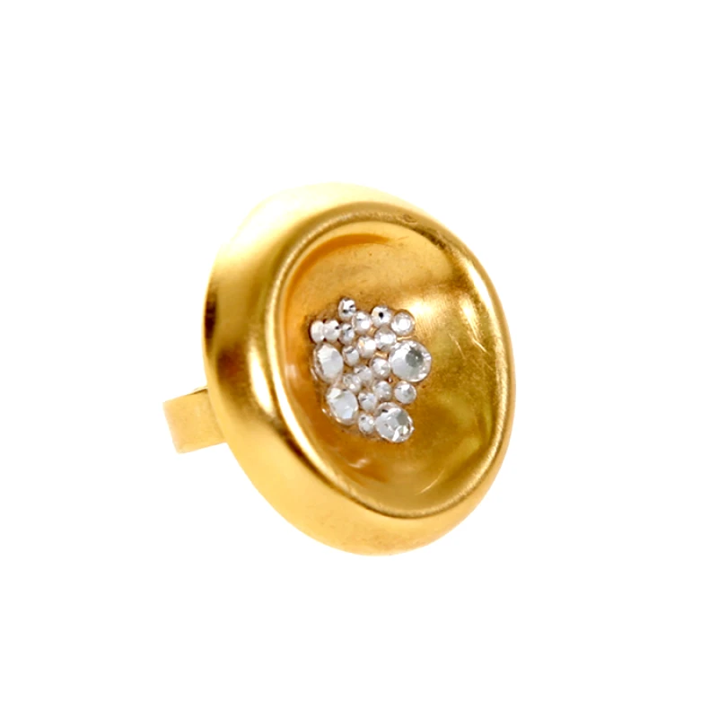 Handmade White Strass Ring
