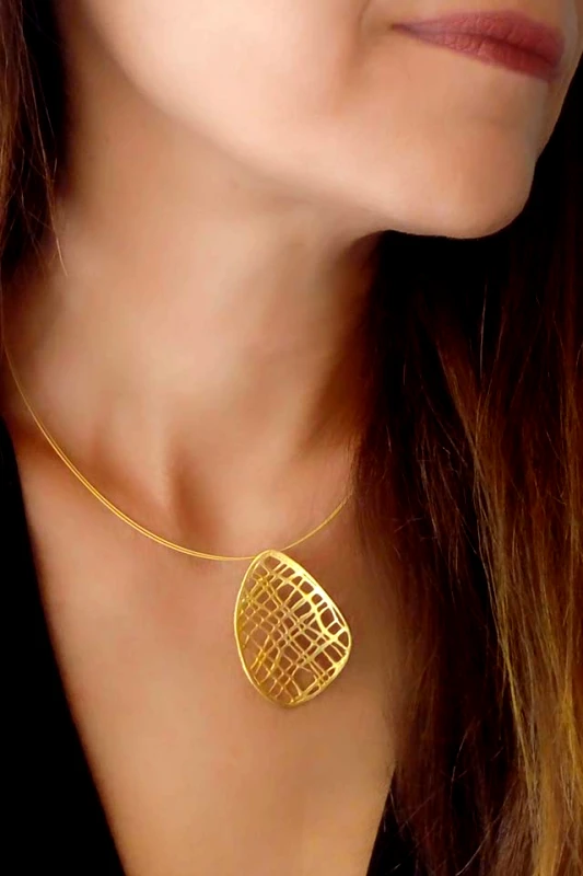 Handmade Cutout Oval Necklace