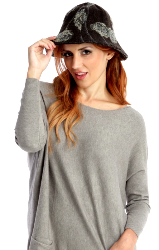 Brown Hat With Flowers