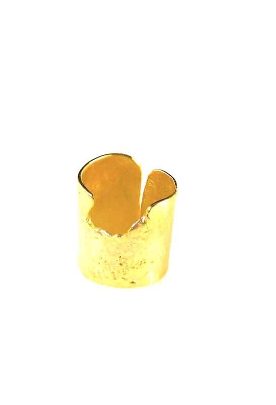 Handmade Relief Wide Ring