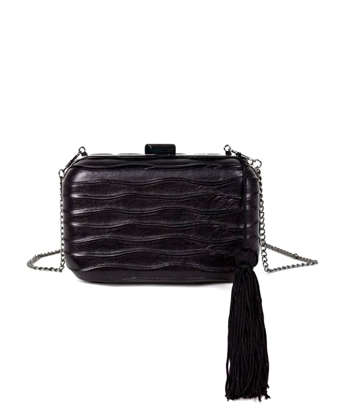 Black Relief Clutch Bag