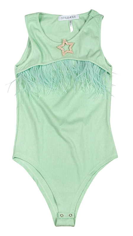 ΚΟΡΜΑΚΙ BEPAMAN, ΒΑΜΒΑΚΕΡΟ ΜΕ ΑΝΟΙΓΜΑ ΣΤΟ ΣΤΗΘΟΣ, ΑΠΟΣΠΩΜENA ΦΤΕΡΑ &amp; ΚΑΡΦΙΤΣΑ ΑΣΤΕΡΙ &quot;STYLISHIOUS&quot; Collection