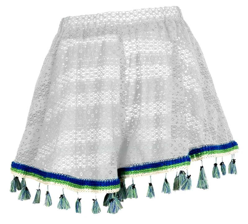 ΣΟΡΤ ΦΑΡΔΥ ΛΕΥΚΟ ΑΠΟ ΗΜΙΔΙΑΦΑΝΗ ΔΑΝΤΕΛΑ ΜΕ ΦΟΥΝΤΑΚΙΑ &amp; ΛΑΣΤΙΧΟ ΣΤΗΝ ΜΕΣΗ &quot;alexSANDra on the beach&quot;