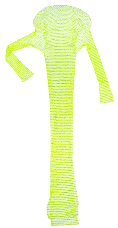 ΦΟΡΕΜΑ ΔΙΧΤΥ, ΦΛΟΥΟ ΠΡΑΣΙΝΟ, ΜΑΚΡΥ, ΕΛΑΣΤΙΚΟ ΜΕ ΣΤΡΑΣ &amp; ΜΑΚΡΥ ΜΑΝΙΚΙ &quot;STYLISHIOUS&quot; COLLECTION