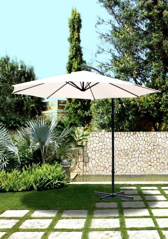 LIANOS Γωνιακή Τετράγωνη Ομπρέλα 300 x 300cm ,Περιστρεφόμενη 360° , Με Αλουμίνιο Κορμό
