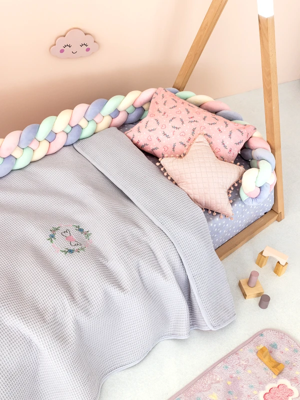 Palamaiki Κουβέρτα Πικέ Κούνιας Baby Blankets 100X150 CANDY LILAC