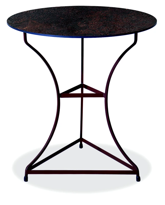 KATOIKEIN DECO Αγαλβάνιστο Στρογγυλό Τραπέζι Με Επιφάνεια Compact Hpl Σκουριά Φ70 x 74(h)cm