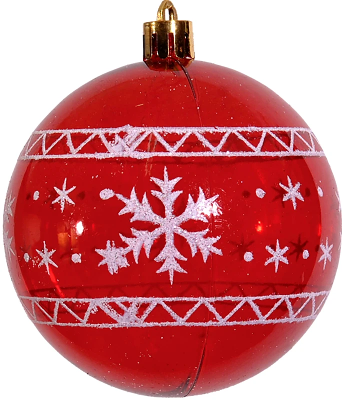KATOIKEIN DECO Κόκκινη Πλαστική Χριστουγεννιάτικη Μπάλα 8cm Σετ 6 τεμ.