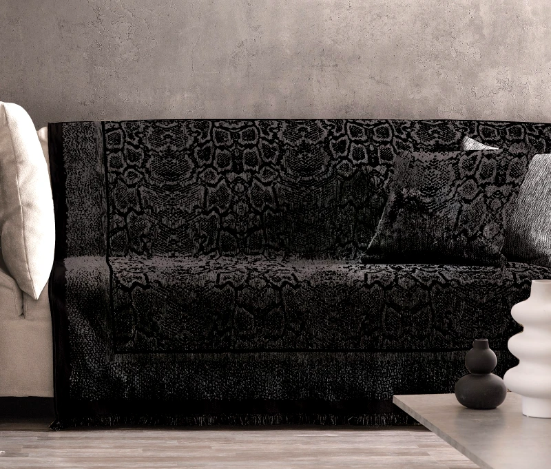 MAKIS TSELIOS Τριθeσιο ριχ. Cobra grey2 180χ300 100% chenille