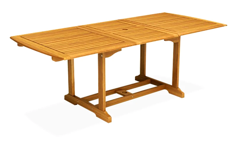 LIANOS Ξύλινο Επεκτεινόμενο Τραπέζι Acacia Wood 140 + 40 = 180 x 90 x 72(h)cm