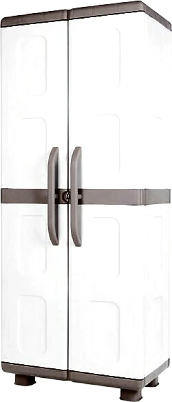 HOMEPLAST Ντουλάπα Δίφυλλη Πλαστική Λητώ 73x44x179εκ. Γκρι-Ανθρακί, HOMEPLAST