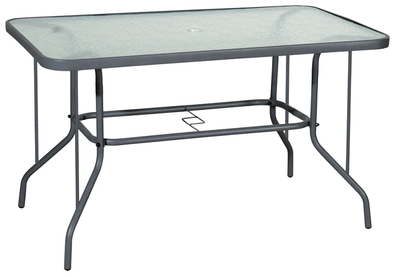LIANOS Μεταλλικό Παραλ/μο Τραπέζι Με Τζάμι 140 x 80 x 70(h)cm