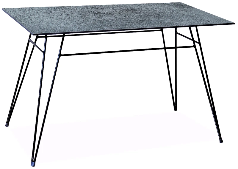 KATOIKEIN DECO Παραλληλόγραμμο Μεταλλικό Τραπέζι Με Επιφάνεια Compact Hpl Γκρί 120 x 68 x 75(h)cm