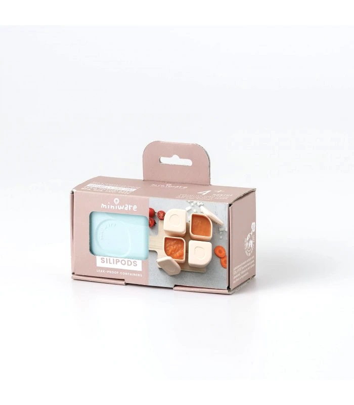 Miniware Miniware Des.11 Σετ 2τεμ.ανταλλακτικά αποθηκευτικά σκεύη σιλικόνης 7x7cm Σιέλ