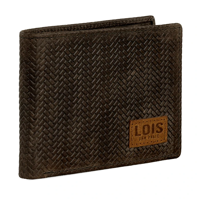 LOIS Πορτοφόλι Ανδρικό Δερμάτινο Lois 202701-02 Καφέ 11,5x9x1,5cm
