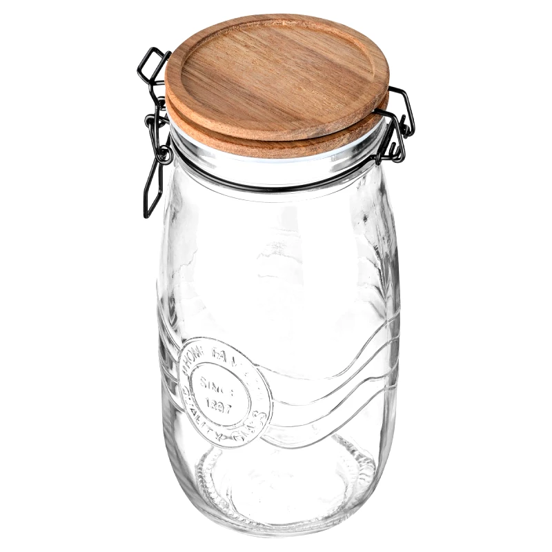 ESTIA ESTIA ΔΟΧΕΙΟ ΑΠΟΘΗΚΕΥΣΗΣ ACACIA ΓΥΑΛΙΝΟ 2000ml ΜΕ ΚΛΙΠ ΚΑΠΑΚΙ 01-23928
