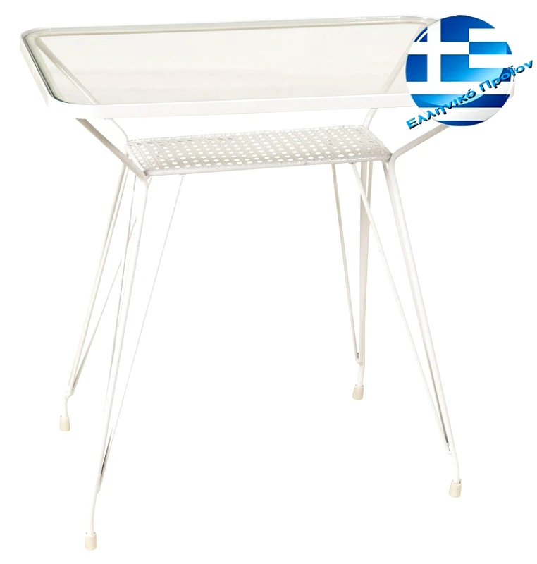 LIANOS Γαλβανισμένο Παραλ/μο Τραπέζι Φερ Φορζέ 65 x 40 x 63(h)cm