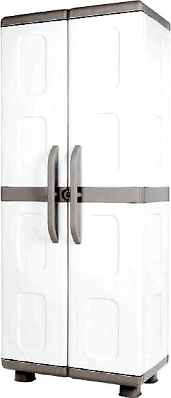 HOMEPLAST Ντουλάπα Δίφυλλη Πλαστική Άρια 73x44x179εκ. Γκρι-Ανθρακί, HOMEPLAST