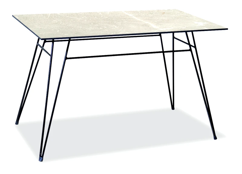 KATOIKEIN DECO Παραλληλόγραμμο Μεταλλικό Τραπέζι Με Επιφάνεια Compact Hpl Μπέζ 120 x 68 x 75(h)cm