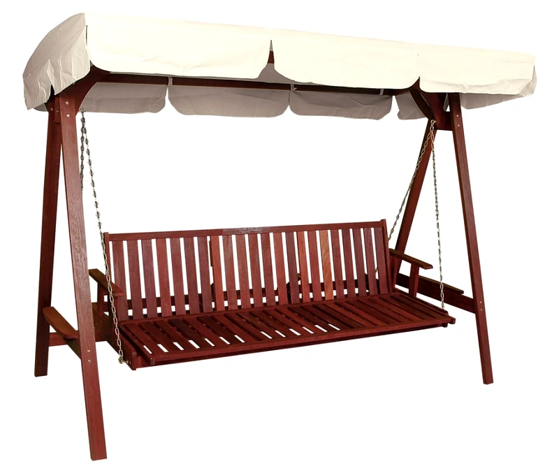 LIANOS Ξύλινη Κούνια - Κρεβάτι ,Red Shorea ,251,5 x 128,5 x 194,5(h)cm ,Red Shorea