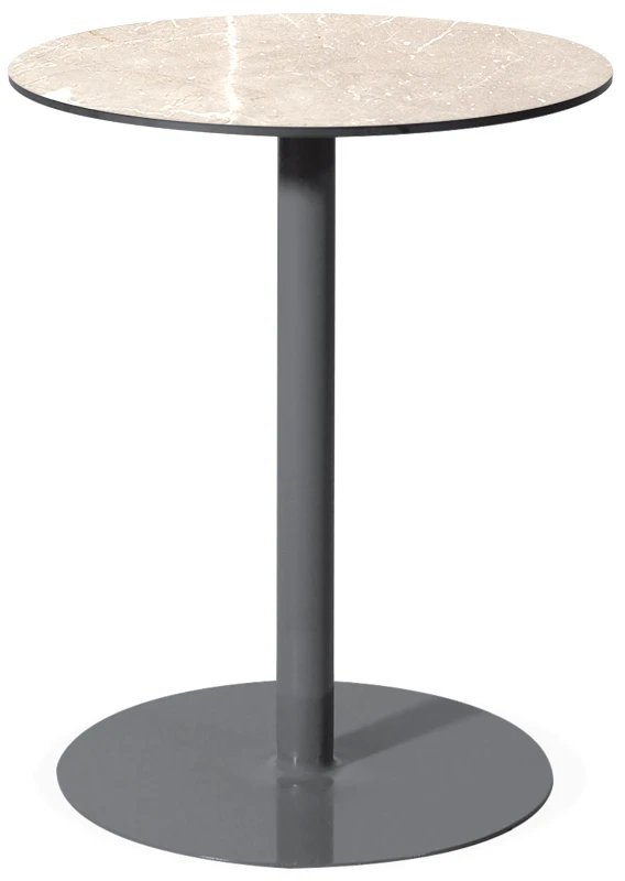 KATOIKEIN DECO Στρογγυλό Μεταλλικό Τραπέζι Με Επιφάνεια Compact Hpl Μπέζ 70 x 75(h)cm