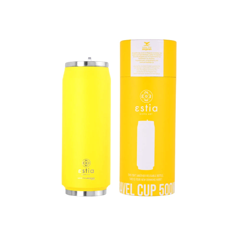 ESTIA ΘΕΡΜΟΣ COFFEE CUP SAVE THE AEGEAN 500ml BURNT YELLOW 01-10324, ESTIA