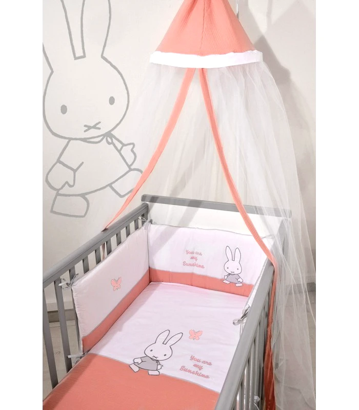 MIFFY Miffy Des 62 Σετ Προίκας 3 τεμ Μουσελίνα Σομόν