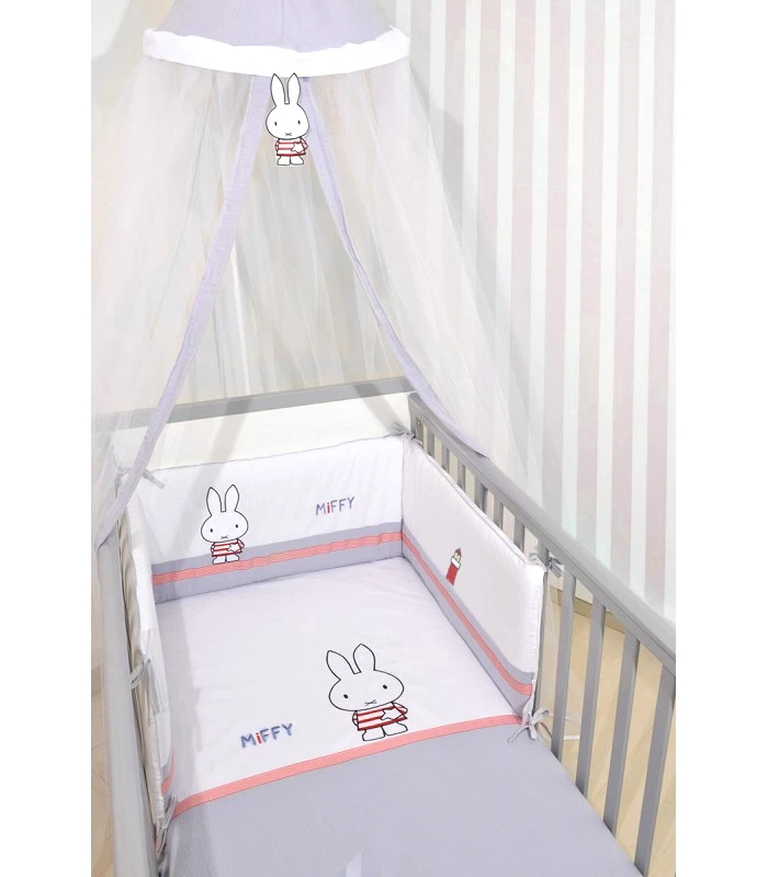 MIFFY Miffy Des 65 Σετ Προίκας 3 τεμ Μουσελίνα Γκρι
