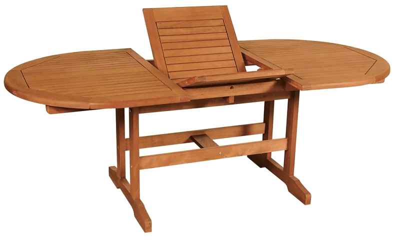 LIANOS Οβάλ Επεκτεινόμενο τραπέζι Balau Wood ,150 + 50 = 200 x 100 x 75(H)cm