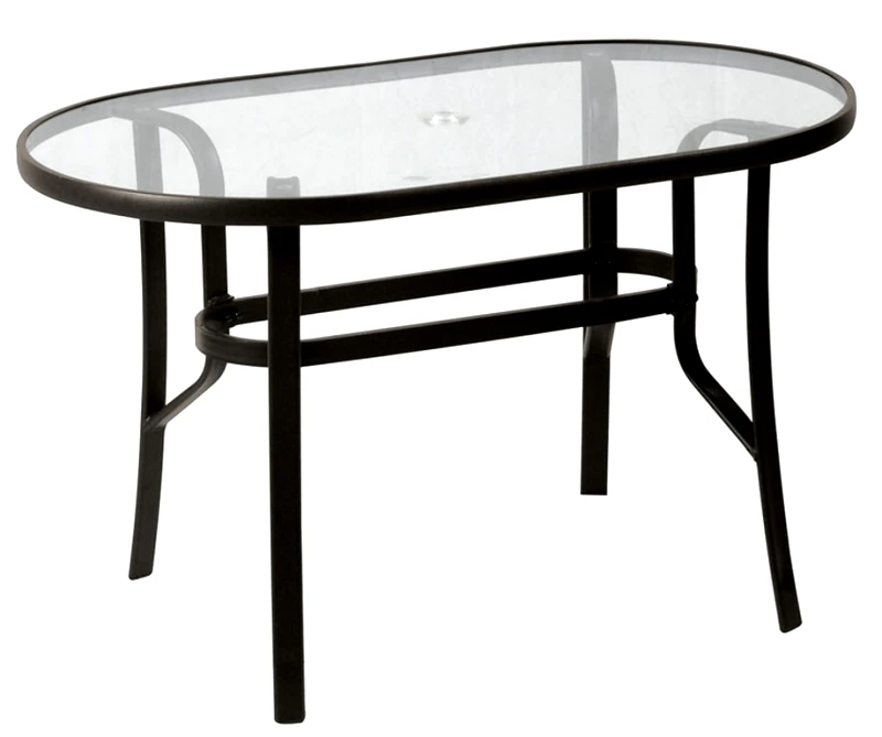 LIANOS Οβάλ Μεταλλικό Τραπέζι Με Πλαίσιο Αλουμινίου 160 x 90 x 75(h)cm