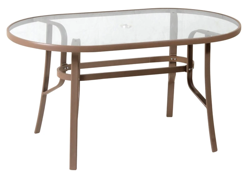 LIANOS Οβάλ Μεταλλικό Τραπέζι Με Πλαίσιο Αλουμινίου 140 x 80 75(h)cm