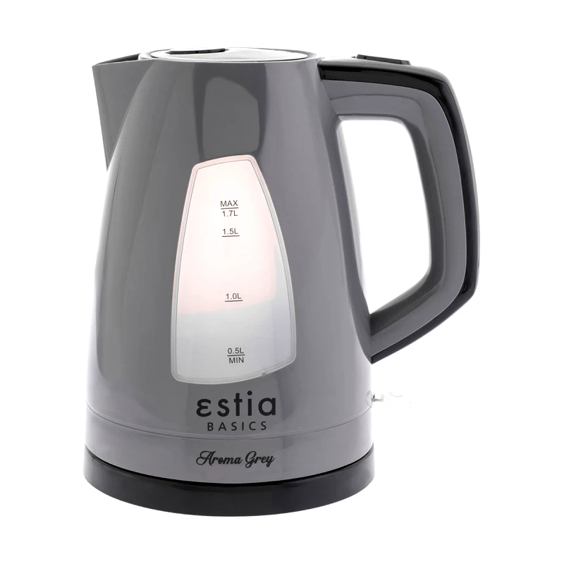 ESTIA ΒΡΑΣΤΗΡΑΣ AROMA GREY ΠΛΑΣΤΙΚΟΣ 2200w 1.7lt ΓΚΡΙ 06-10089, ESTIA
