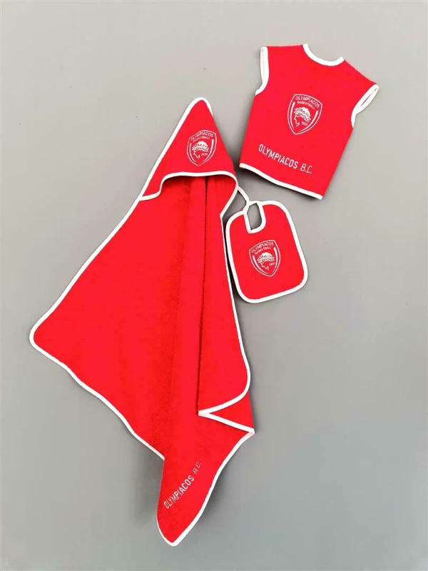 Palamaiki Σετ λουτρού 3 τεμ. OLYMPIACOS BABY BLOCK, PALAMAIKI