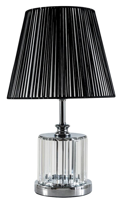 ARLIGHT Tlc 6836 sl επιτραπεζια λαμπα διαφ. ΚΡΥΣΤ. ΜΕ ΠΛΙΣΕ ΜΑΥΡΟ ΚΑΠΕΛΟ 1χε27