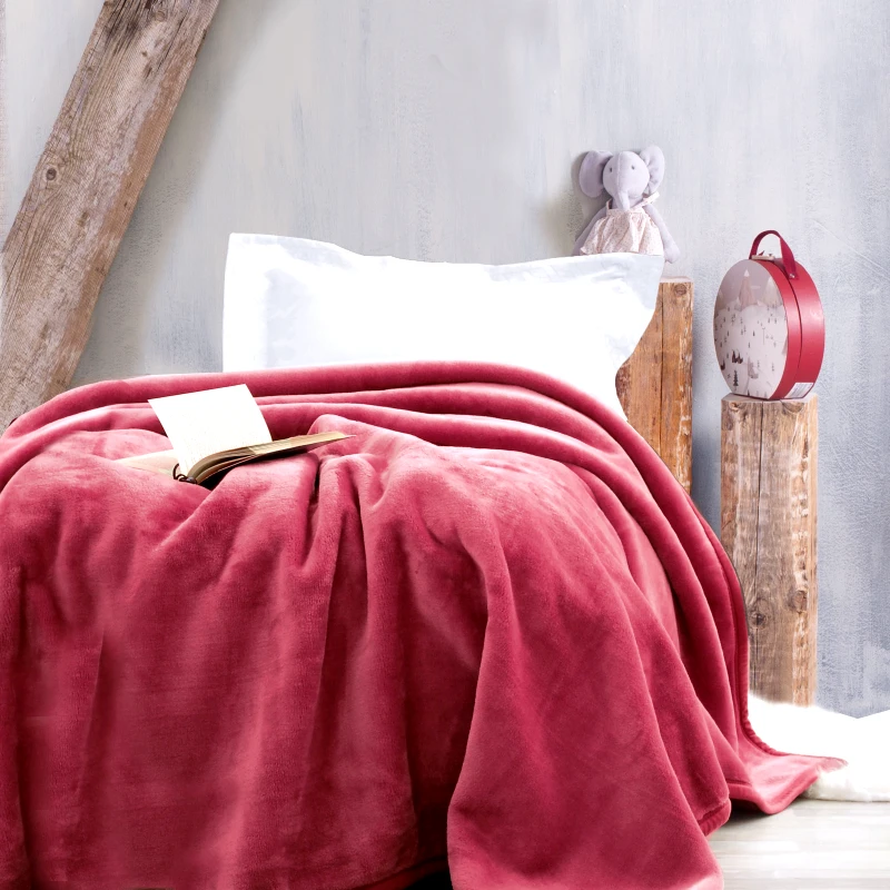 Rythmos Home Κουβέρτα βελουτέ king size (240X260) VELOUR ΡΟΔΙ, RYTHMOS HOME