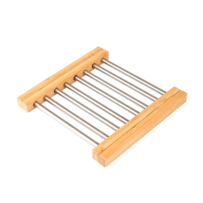 ESTIA ESTIA ΒΑΣΗ ΜΑΓΕΙΡΙΚΟΥ ΣΚΕΥΟΥΣ BAMBOO ESSENTIALS ME ΑΝΟΞΕΙΔΩΤΟ ΑΤΣΑΛΙ ΠΤΥΣΣΟΜΕΝΗ 22x21.3x2.2cm 01-13011