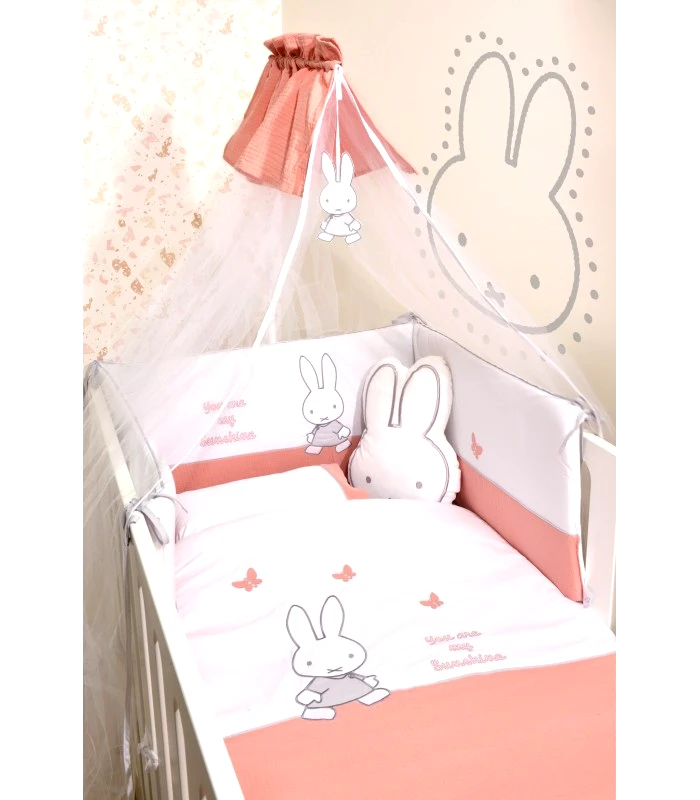 MIFFY Miffy Σετ 9τ Des.62 Προίκας Σομόν με Μεταλλικό Σίδερο Κουνουπιέρας αξίας 23€