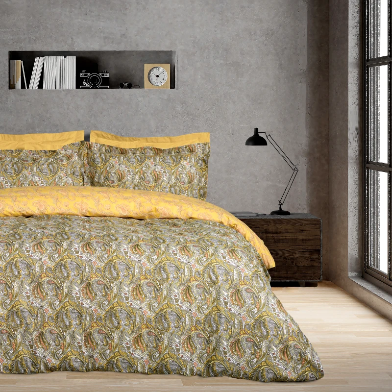 DAS Home Das home σετ παπλωματοθηκη μονη happy 9651 ivory, ochre, taupe 160χ240