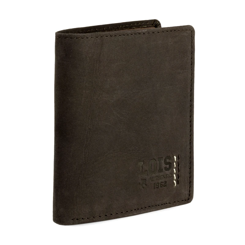 LOIS Πορτοφόλι Ανδρικό Δερμάτινο Lois 202820-02 Καφέ 11x9x1,5cm