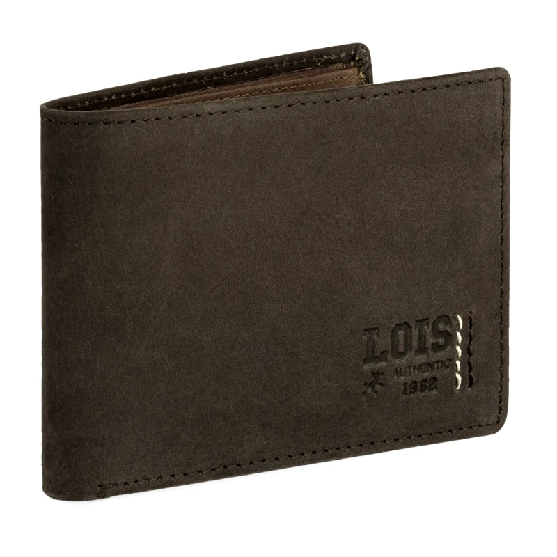 LOIS Πορτοφόλι Ανδρικό Δερμάτινο Lois 202812-02 Καφέ 11x8x1,5cm