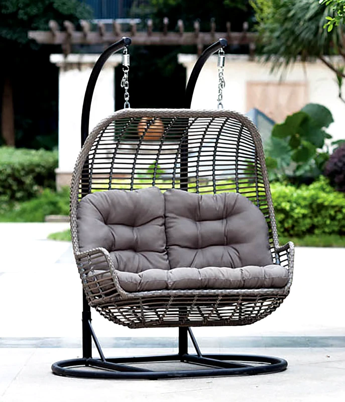 LIANOS Rattan Κουνιστή Καρέκλα Με Μεταλλική Βάση