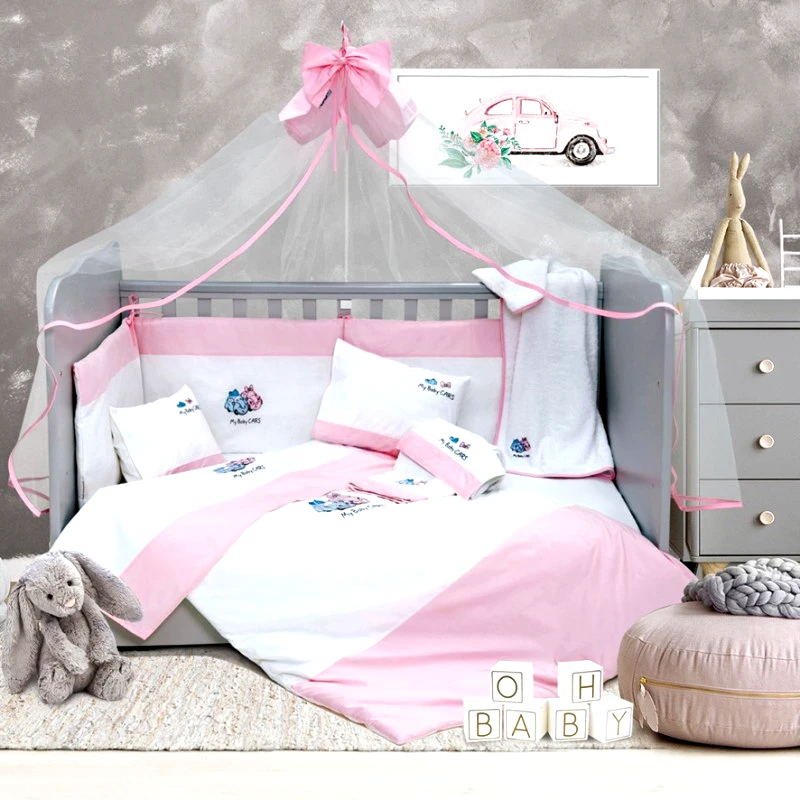 SB Home Σετ κουνιασ 6 τεμ. My baby cars pink, sb home