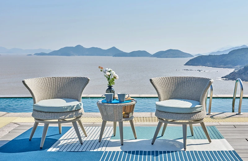 LIANOS Rattan Καθιστικό Σέτ 3 Τεμαχίων ,Με Αλουμίνιο Σκελετό