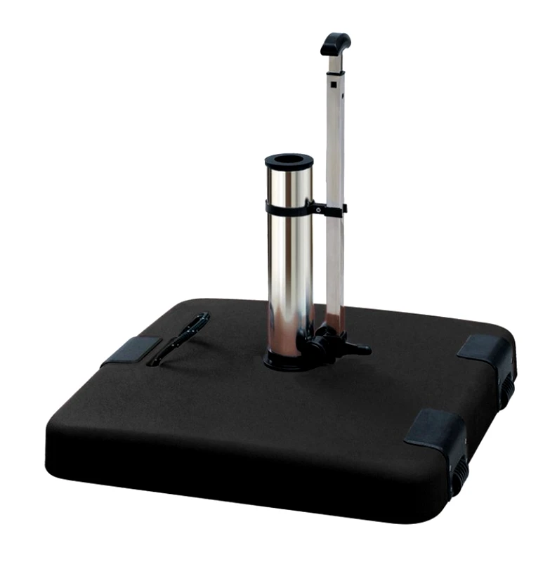 LIANOS Μάυρη Τσιμεντένια Βάση Ομπρέλας 50Kgr , Με Λαβή Και Ρόδες