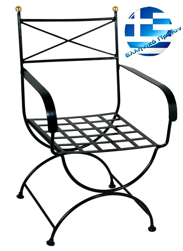LIANOS Γαλβανισμένη Μεταλλική Πολυθρόνα Μασίφ Χιαστή