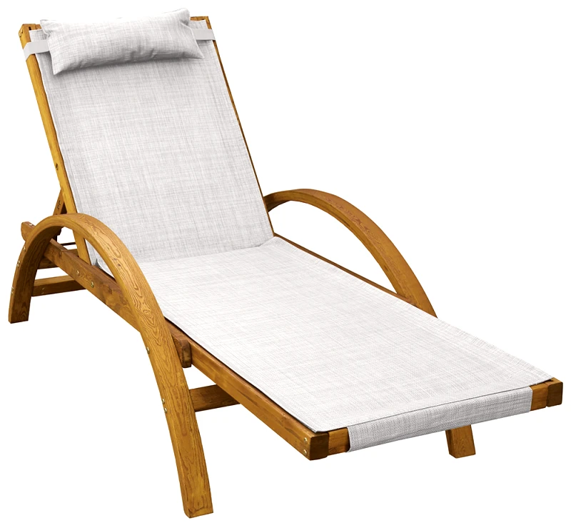 LIANOS Ξύλινη Ανακλινόμενη Ξαπλώστρα Με Διάτρητο Ύφασμα , Και Ξύλο Δρύς