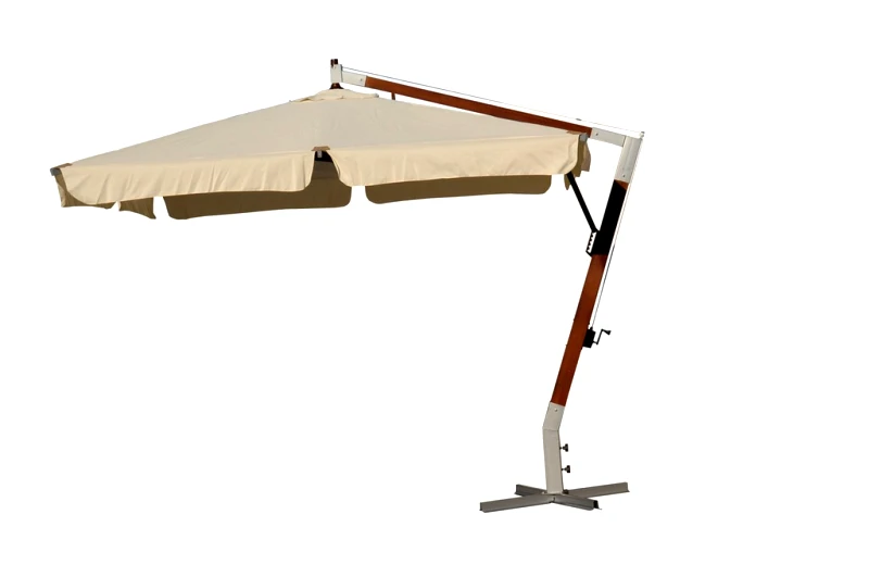 LIANOS Κρεμαστή Γωνιακή Τετράγωνη Ομπρέλα 300 x 300cm ,Με Ξύλινο Κορμό